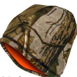 Realtree Camo Hat with Vibrant Orange Interior. RT 5